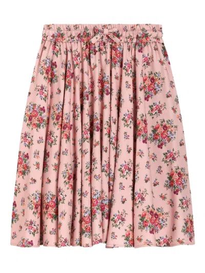 Dolce & Gabbana Kids' Floral-print Skirt In Pink