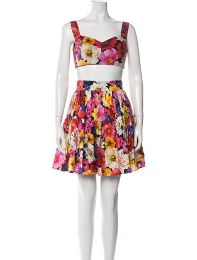 Pre-owned Dolce & Gabbana Floral Print Skirt Set In Multi