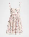 Dolce & Gabbana Lace-trimmed Floral-print Cotton-blend Poplin Bustier Mini Dress In White