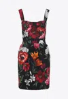 Dolce & Gabbana Multicolor Flower Cotton Midi Dress