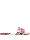 Dolce & Gabbana Round Head Slippers In Pink