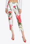 Dolce & Gabbana Floral-print High-waisted Leggings In Multicolor