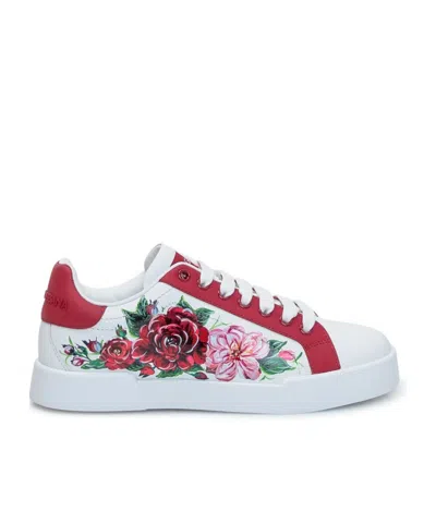 DOLCE & GABBANA DOLCE  GABBANA FLORAL PRINTED SNEAKERS