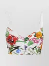 Dolce & Gabbana Corset Bralette Top With Print In Neutrals