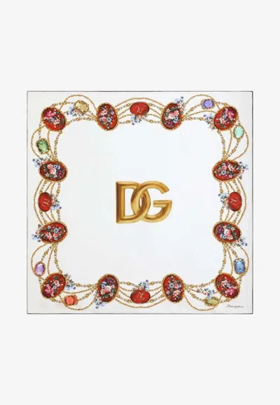 Dolce & Gabbana Floral Print Square Scarf In Multi