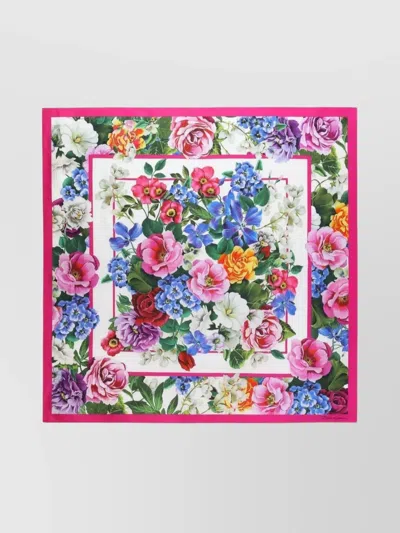 Dolce & Gabbana Floral Print Square Silk Scarf In Multicolor
