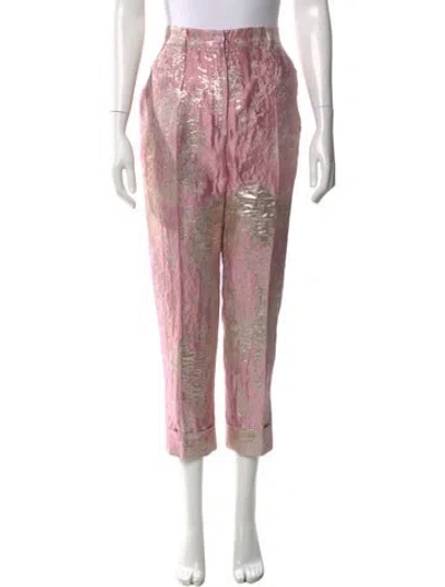 Pre-owned Dolce & Gabbana Floral Print Straight Leg Pants