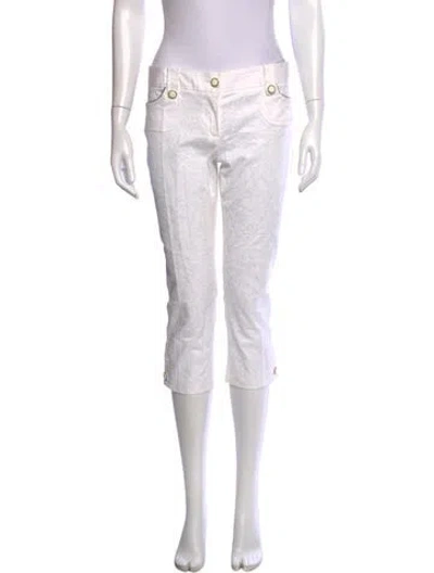 Pre-owned Dolce & Gabbana Floral Print Straight Leg Pants In Neutrals
