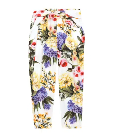 Dolce & Gabbana Floral-print Straight-leg Trousers In Multicolor