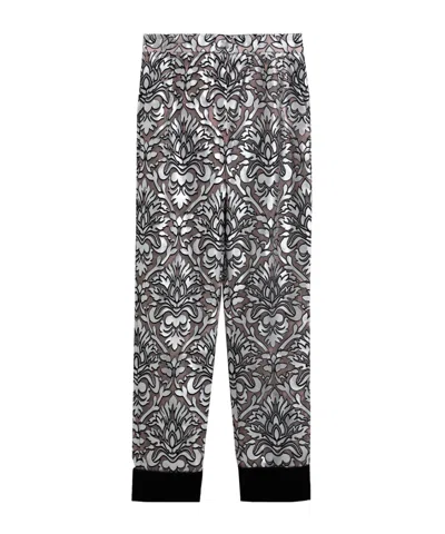 Dolce & Gabbana Floral Print Straight-leg Trousers In Gray