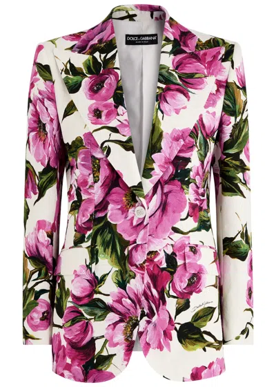 Dolce & Gabbana Floral-print Stretch-cotton Blazer In Multi Floral