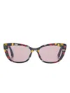 Dolce & Gabbana Floral-print Sunglasses In Blue