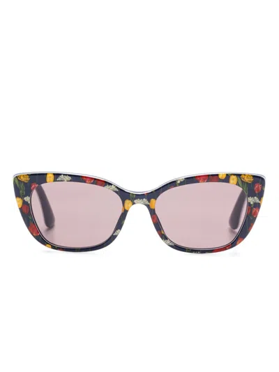 Dolce & Gabbana Kids' Floral-print Sunglasses In Blue