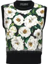 Dolce & Gabbana Floral Print Sweater In Black  