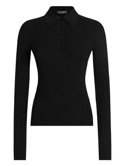 Dolce & Gabbana Floral-print Sweater In Black