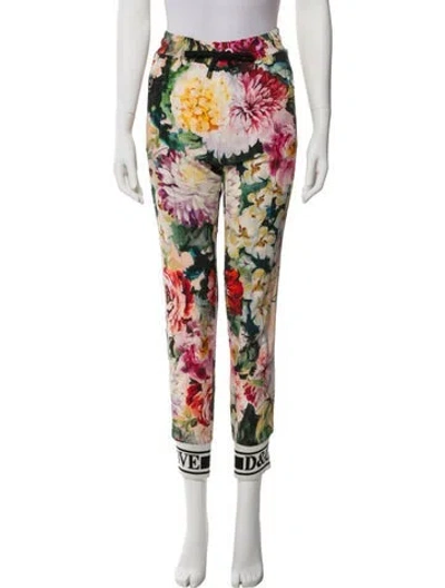 Pre-owned Dolce & Gabbana Floral Print Sweatpants In Pink