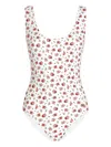 Dolce & Gabbana Small Rose-print One-piece Swimsuit In Multi