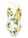 Dolce & Gabbana Floral Pattern One-piece Swimsuit In White