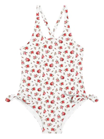 DOLCE & GABBANA FLORAL-PRINT TIE SWIMSUIT