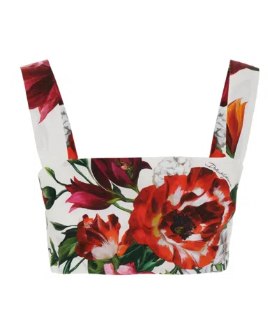 DOLCE & GABBANA DOLCE  GABBANA FLORAL PRINTED CROPPED TOP