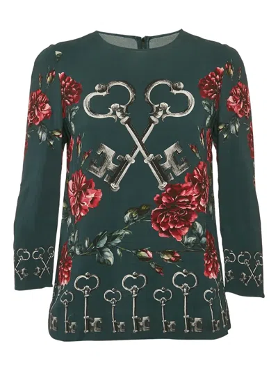 Pre-owned Dolce & Gabbana Floral-print Top