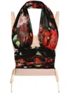 Dolce & Gabbana Floral-print Top In Black