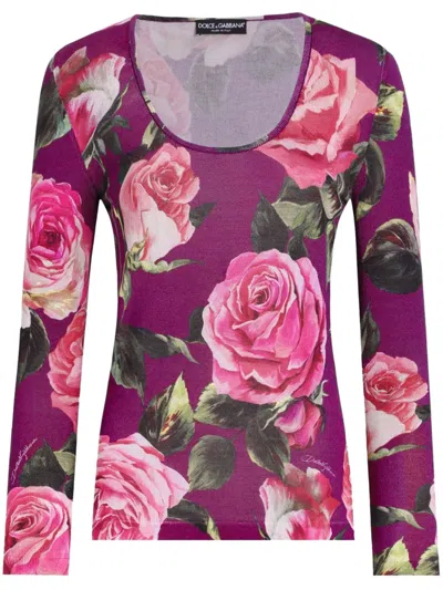 DOLCE & GABBANA FLORAL-PRINT TOP