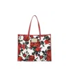 Dolce & Gabbana Floral Print Tote Women's Bag In Red