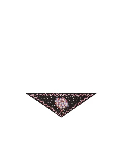 Dolce & Gabbana Floral Print Triangular Scarf In Black