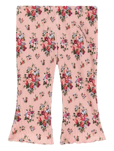 Dolce & Gabbana Babies' Floral-print Trousers In Pink