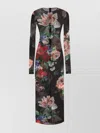 Dolce & Gabbana Tulle Calf-length Dress With Floral Print