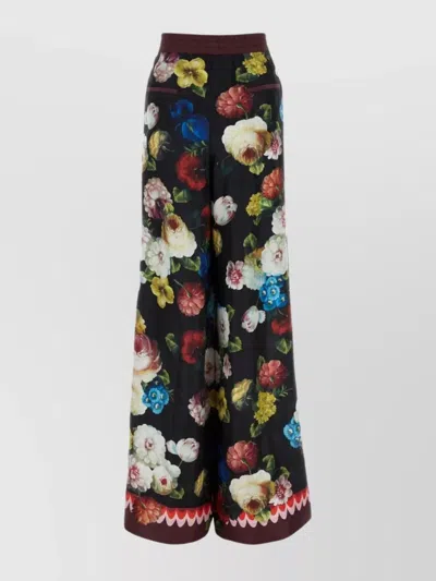 Dolce & Gabbana Floral Print Twill Pyjama Pant In Multicolor