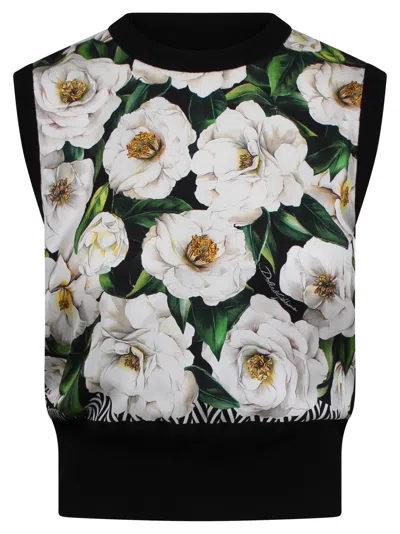 Dolce & Gabbana Floral Print Sweater In Multicolor