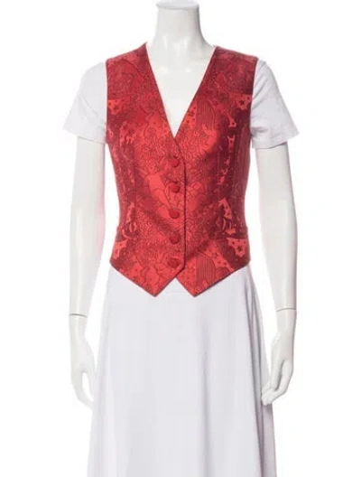 Pre-owned Dolce & Gabbana Floral Print Vest In Red