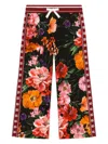 Dolce & Gabbana Floral-print Wide-leg Joggers In Black