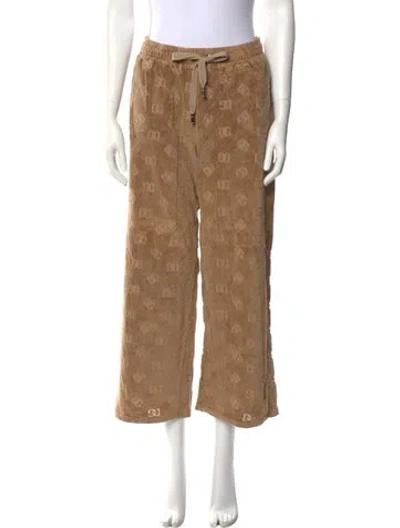 Pre-owned Dolce & Gabbana Floral Print Wide Leg Pants In Neutral