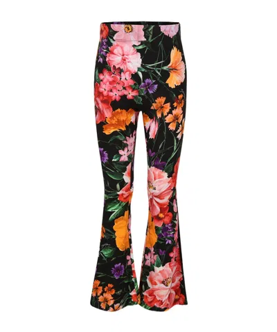Dolce & Gabbana Floral Printed Casual Pants In Multicolor