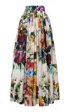 Dolce & Gabbana High-waisted Skirt With A Floral Bouquet Print In Multi