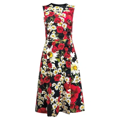 Pre-owned Dolce & Gabbana Dolce Gabbana Floral Printed Dress In Brown