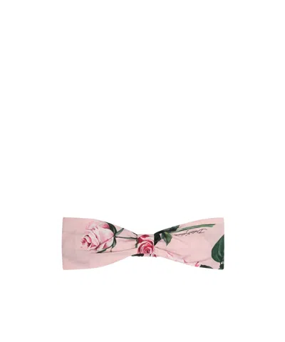 Dolce & Gabbana Floral Printed Hair Band In Pink