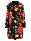 DOLCE & GABBANA FLORAL-PRINTED HIGH-NECK LONG COAT