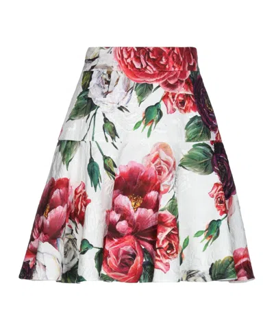 Dolce & Gabbana Floral Printed Jacquard Midi Skirt In Multi