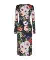 Dolce & Gabbana Dolce&gabbana Rose Print Sheath Dress In Silk In Black