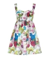 Dolce & Gabbana Multicolor Sleelevelss Mini Dress With Square Neckline And All-over Floral Motif