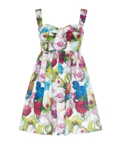 Dolce & Gabbana Cotton Corset Top In Multicolor