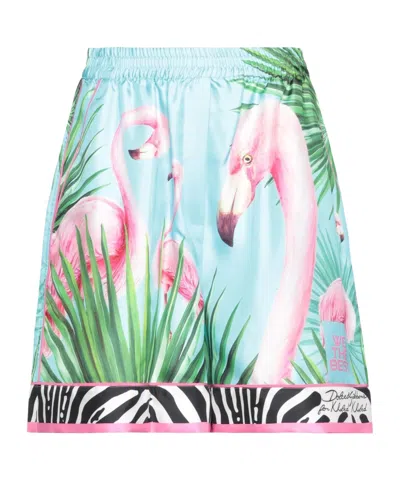 Dolce & Gabbana Floral Printed Satin Shorts In Multi