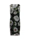 Dolce & Gabbana Gardenia Floral-print Silk Dress In Multi