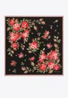 Dolce & Gabbana Women Multicolor Silk Square Scarf With All-over Floral Motif And Logo On The Front In Multi
