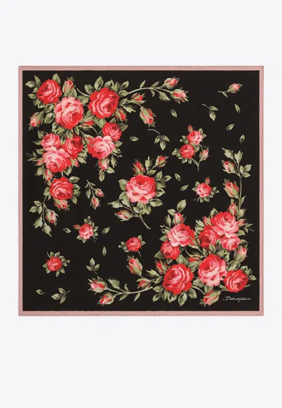 Dolce & Gabbana Floral-printed Square Scarf In Multi