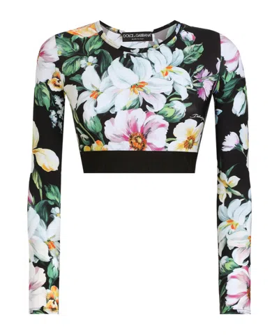 Dolce & Gabbana Floral Printed T-shirt In Multicolor